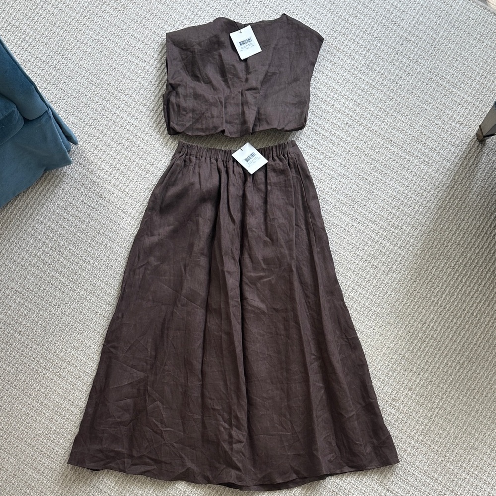 DISSH Brown Maxi Two-Piece Dress
